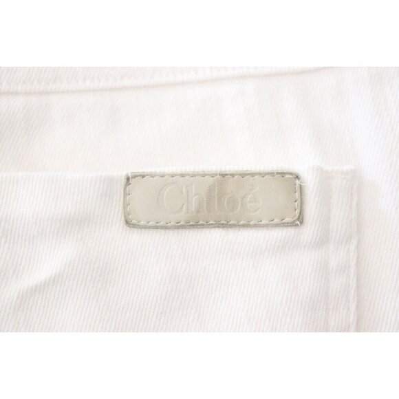 Chloé Women's US6 FR38 White Chalk Skinny Jeans Cotton Blend Low-Rise Slim Denim - Picture 6 of 8